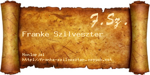 Franke Szilveszter névjegykártya